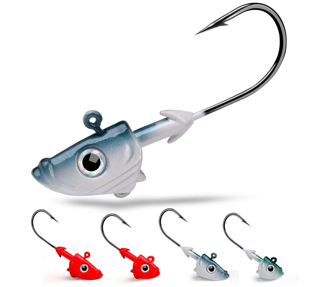 Pack of 10 Jig Heads Lures Swimbait Hooks Fishing Lead 3/4oz 21.5g Bass