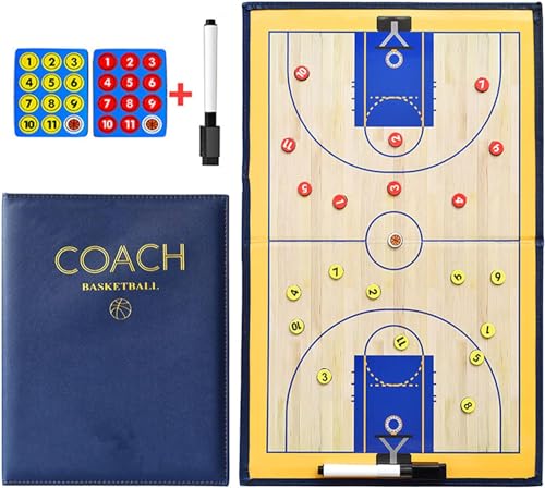 CREADY Ardósia de basquetebol para treinador, presente para treinador de basquetebol com ímãs de lápis, pasta tática de basquetebol, quadro tático de basquetebol, presentes de basquetebol, quadro de