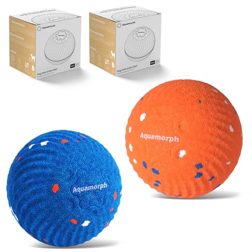 2-Pack Interactive Dog Toys Smart Automatic Bouncing Vibrating Washable Dog Ball Durable Pet-Safe E-TPU Material Type-C Charging Anti Boredom Dog Toys to Keep Them Busy for Medium & Large Dogs