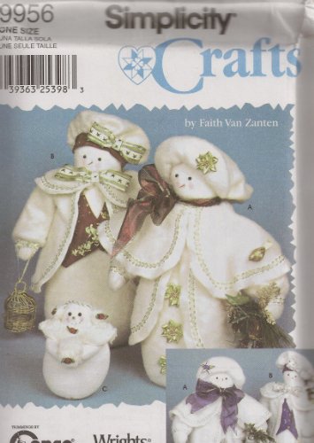 Patron couture Simplicity 9956 pour créer vos décorations de bonshommes de neige de Noël