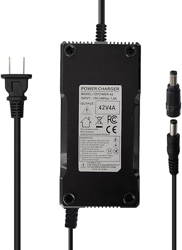 Abakoo Adaptador de cargador de batería de 42V 4A para batería de iones de litio de 36V con enchufe DC 0.217 x 0.098 in0.217 x 0.083 in