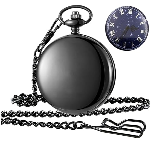 Image of Tiong Roman Numerals Scale Quartz Pocket Watches with Chain Christmas Graduation Birthday Gifts Fathers Day