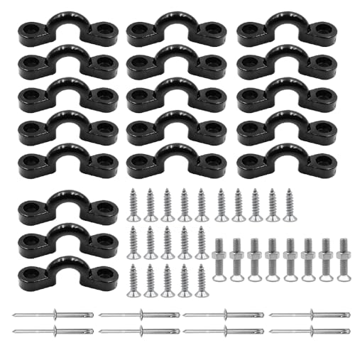 XINGSUI 18 Pcs Nylon C-Buckle,Hunchback Buckle,Carrying Handle Buckle,Securing Seat Anchor Rope Paddle Leash,Replacement Parts for Inflatable Boat Kayak Canoe Deck Accessories (with 36 Screws)