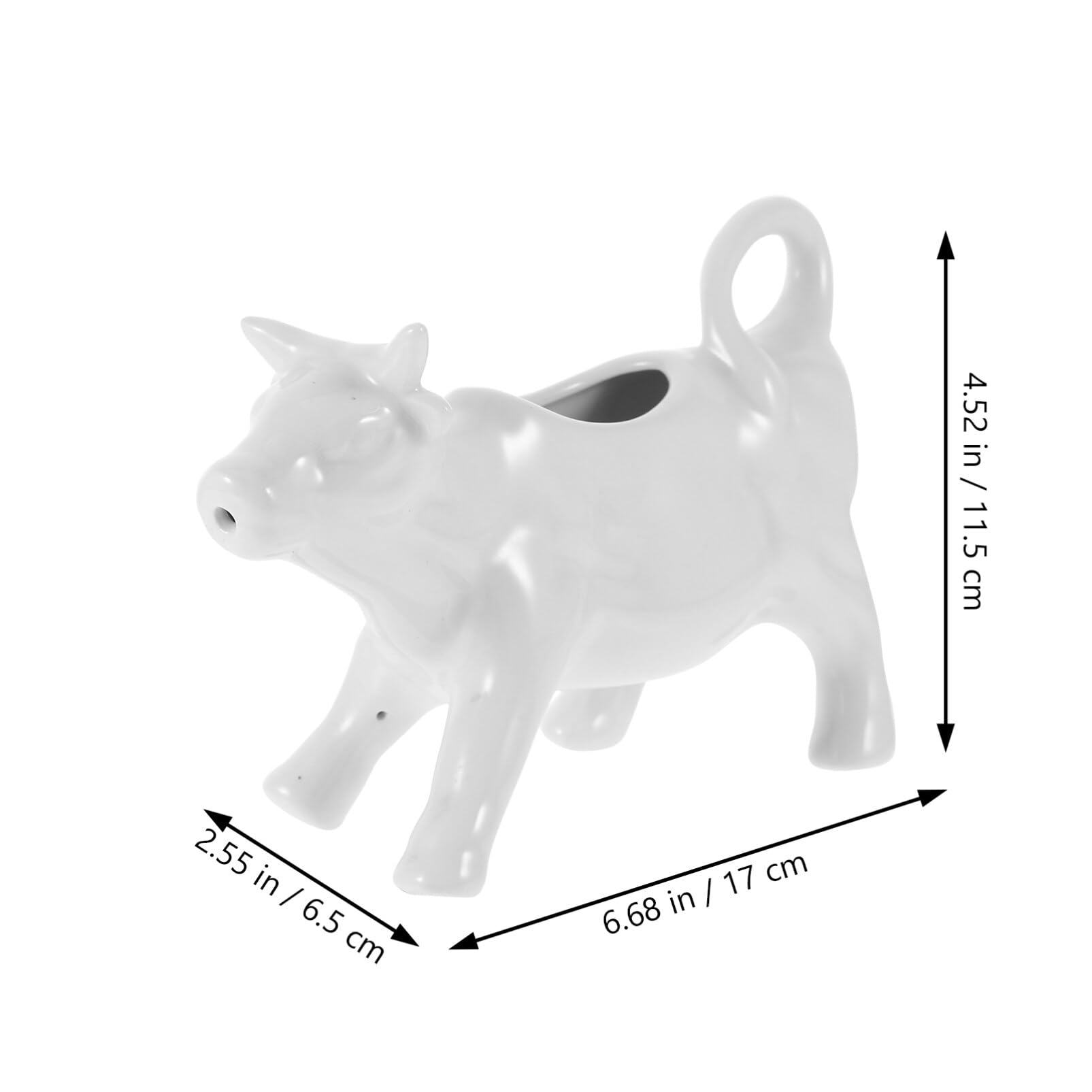 Luxshiny Ceramic Creamer Coffee Milk Creamer Pitcher Animal Cow Shaped Serving Pitcher Sauce Bottle Milk Cream Jug Gravy Boat for Kitchen Vinegar Dispenser Jar