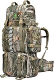 Hunting Backpack for Men, 60/80L Camo Backpack with Waterproof Rain Cover, 600D Hunting Pack for Hunters
