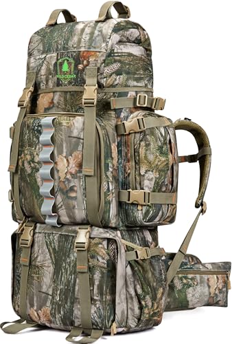 Image of Hunting Backpack for Men, 60 /80L Camo Backpack with Waterproof Rain Cover, 600D Hunting Pack for Hunters