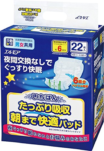 エルモア いちばん たっぷり吸収 朝まで快適パッド 22枚