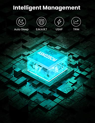 UGREEN USB 3.1 Harde Schijf Behuizing voor 2,5 Inch 9,5mm/7mm SSD/HDD USB C 3.1 Gen 2 naar SATA III tot 6Gbps UASP met… - Afbeelding 7