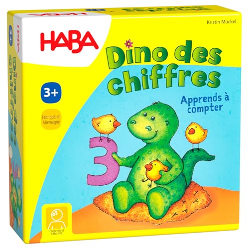 HABA Dino des Chiffres – Jeu éducatif de mémoire et de Chiffres pour 1-4 Joueurs – Développe compétences numériques 3+ Ans – 1004928002