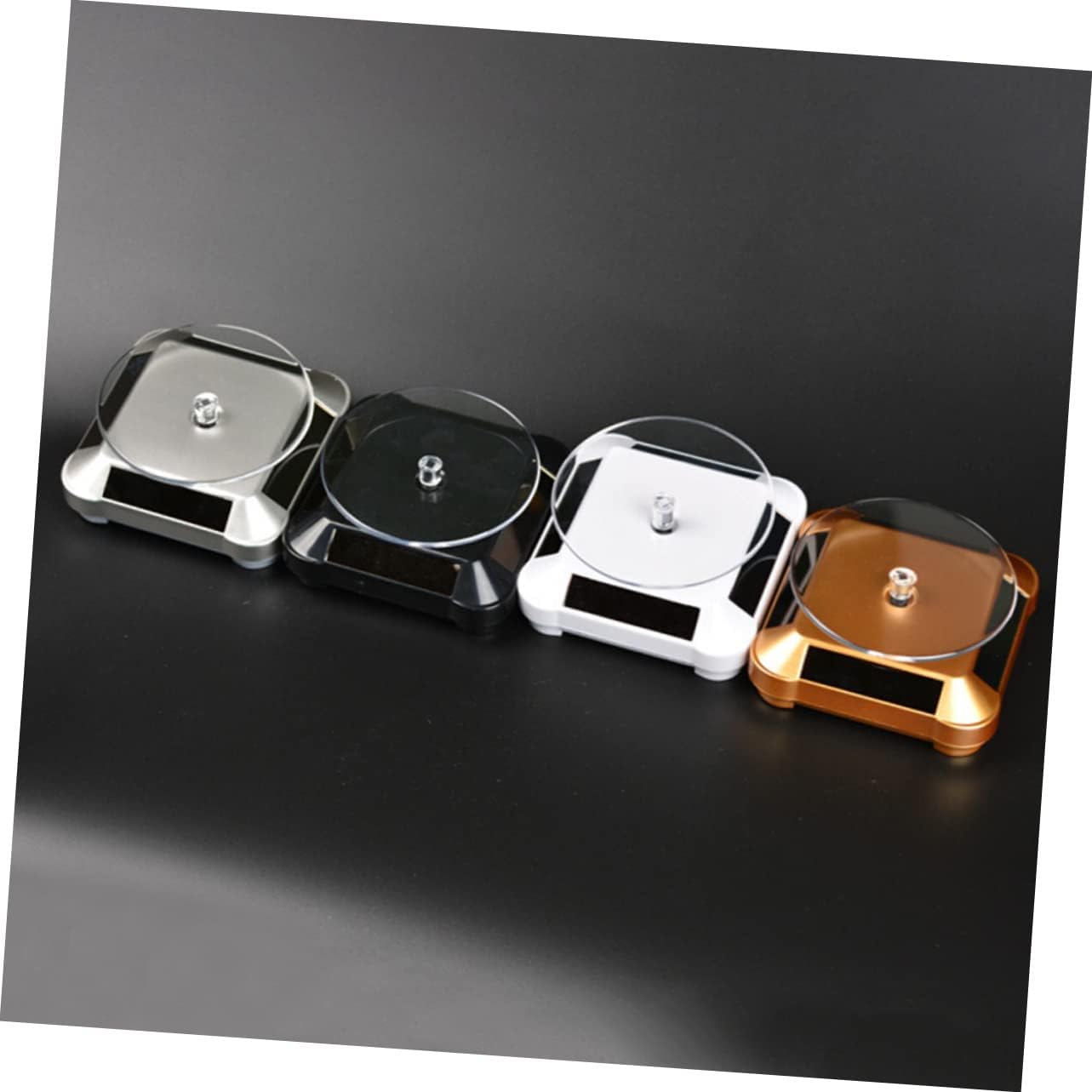 Solar Powered Rotating Display Stand for Jewelry and Phones Golden image 3