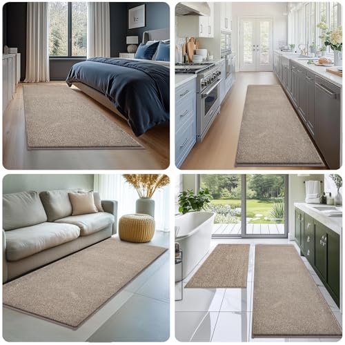 Image of Washable Runner Rug 24 inch x 96 inch Rectangular, Non Slip Absorbent Indoor Entryway Rug for Floor, Laundry, Hallway, Bedroom (Roll Packing)