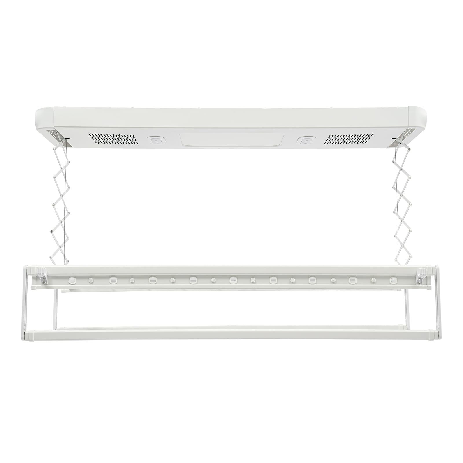 Séchoir à linge électrique pour montage au plafond, mural et au plafond avec ventilateur + télécommande + stérilisation à lumière bleue, étendoir à linge élévant, plafond, 130 à 215 cm, réglable