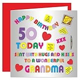 Geburtstagskarte zum 50. Geburtstag der Oma – Alphabet Design – 50 Today