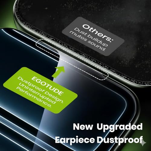 Image of EGOTUDE for iPhone Air Tempered Glass 9H Hardnes Edge-To-Edge Coverage Screen Guard Protector with Easy Fit Auto Dust Removal Kit
