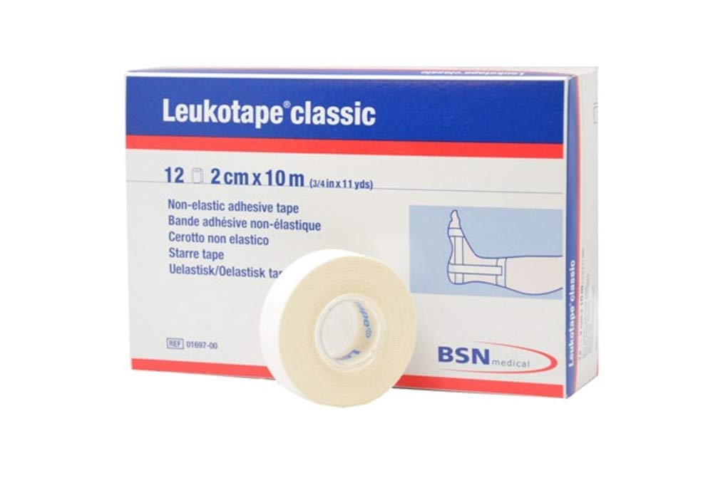 BSN Leukotape Classic 2 cm x 10 m, color blanco, 1er Pack (1 x 12 unidades)