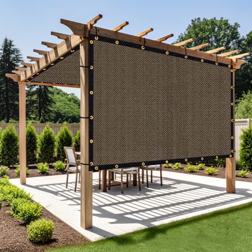 Shade&Beyond Customized Size 8' X 21' Shade Cloth with Grommets, 90% UV Protection UV Protection Mesh Tarp Sun Screens for Patio GN05, Mocha