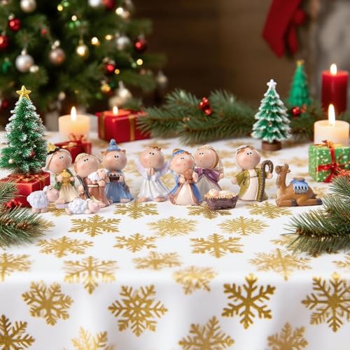 Kit de crèche de Noël en résine de 11 pièces pour décoration de table - 4