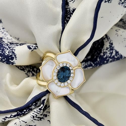 Image of 2 Pcs Scarf Ring Clips for Women Metal Shirt Tightener Cinch Buckle for Silk Scarf Shawl Blouse Sweater T Shirt Clothing Accessories