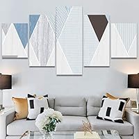 SIGNWIN 5 Panel Canvas Wall Art Modern Art Contemporary Dramatic Geometric Mixed Media Multicolor Patterns for Home Decorations Ready to Hang - 60