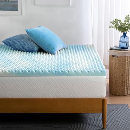 Image of ZINUS 2 Inch Swirl Gel Cooling Memory Foam Mattress Topper, Smaller, More Convenient WonderBox Packaging, Cooling, Airflow Design, CertiPUR-US Certified, King