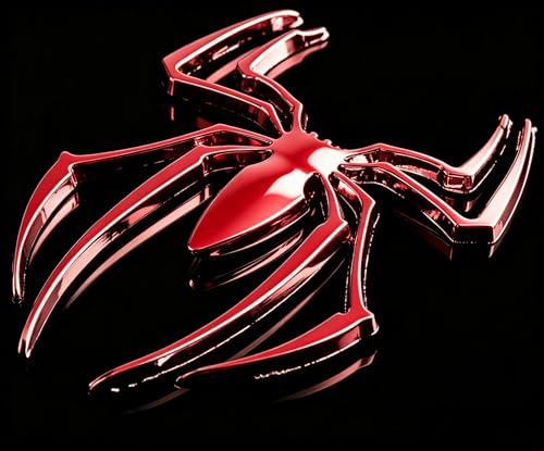 Image of 2 Pcs 3D Spider Chrome Emblems Badges Sticker Car Decoration Spider for Universal Car Vehicle, Truck, Motorcycle, RV, Scooter, SUV, Door, Window Red Spider(Red-B0CC1Y5BQQ)