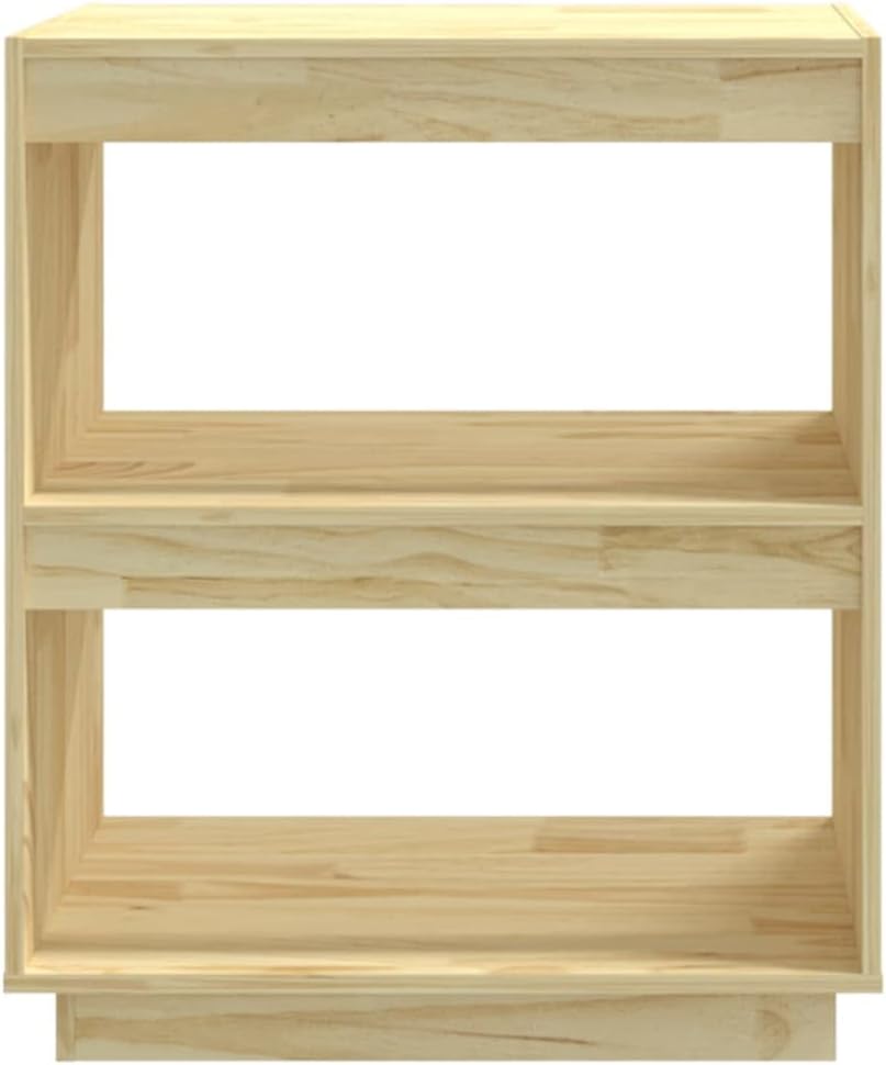 vidaXL Book Cabinet Natural Wood Solid Pinewood 23.6x13.8x28.0 in