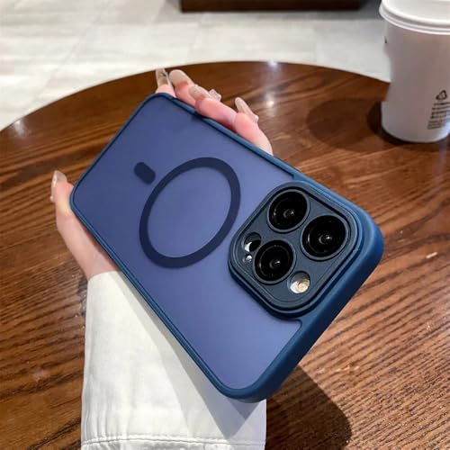 Coque iPhone 14 Pro Max bleu marine mate fine antichoc