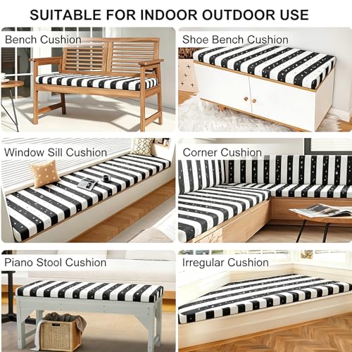 Coussin extérieur rayé imperméable 3 places antidérapant jardin terrasse