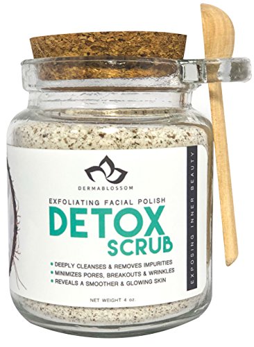 Detox Scrub | Exfoliating Facial Polish | Deep Cleansing | Non-Comedogenic | 100% Natural Coconut Ingredients | Fragrance- Free | Safe for All Skin-Types | Non-GMO | 4 oz |