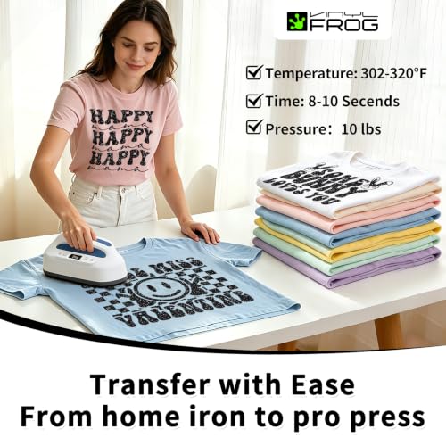 Image of VINYL FROG Black Glitter HTV Vinyl Roll 10'' x 8ft Black Glitter Iron on Vinyl for All Cutting Machine Sparkly Heat Transfer Vinyl for T-Shirts & DIY Craft Gifts, Easy to Cut, Weed & Transfer