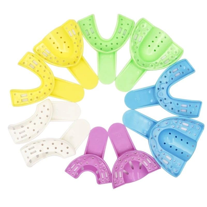 Dental Plastic Impression Tray U0L0 - U4L4 Full Set 10 Pieces | Set Of 2 Packs | Plastic Impression Tray Full Set 1