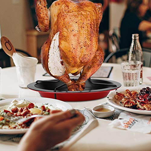 Gaocunh Beer Can Chicken Roaster Holder Folding Nonstick Carbon Steel