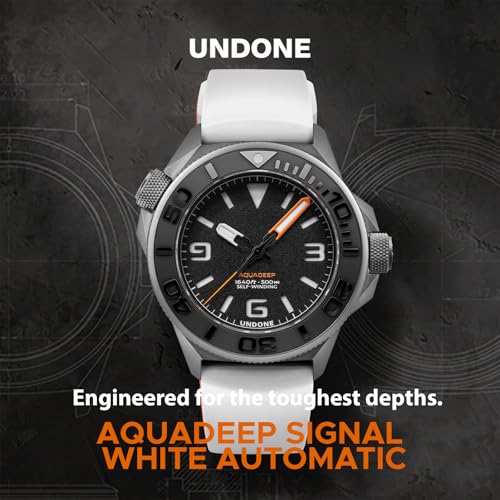 Image of UNDONE Aquadeep Automatic Dive Watch for Men 43mm 500M Water Resistance Wristwatch Diver for Men with Rubber Strap