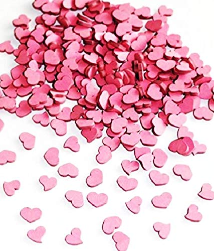 220 pezzi di legno a forma di cuore, 1,5 cm rosa