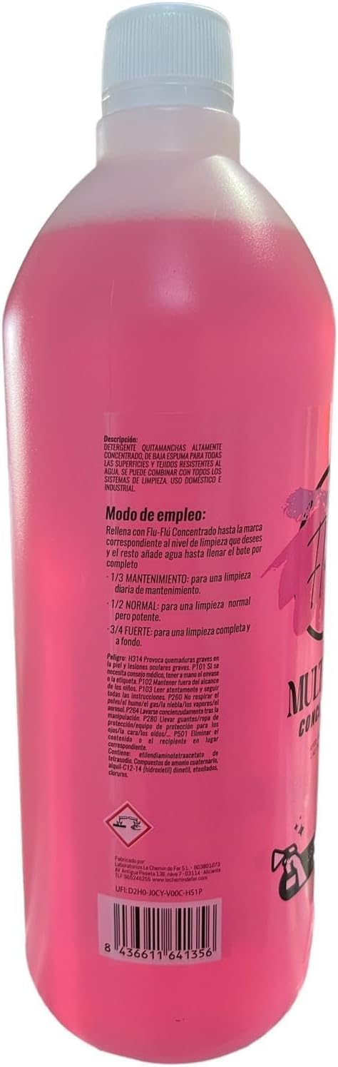 KIMIA - Pack FluFlu Limpieza Completa | Multiusos Concentrado Limpieza Profunda 1L + Limpia Cristales Secado Ultrarrápido 750 ml + Botella Vacía para Disolución 750ml | Limpia, Desinfecta y Aromatiza