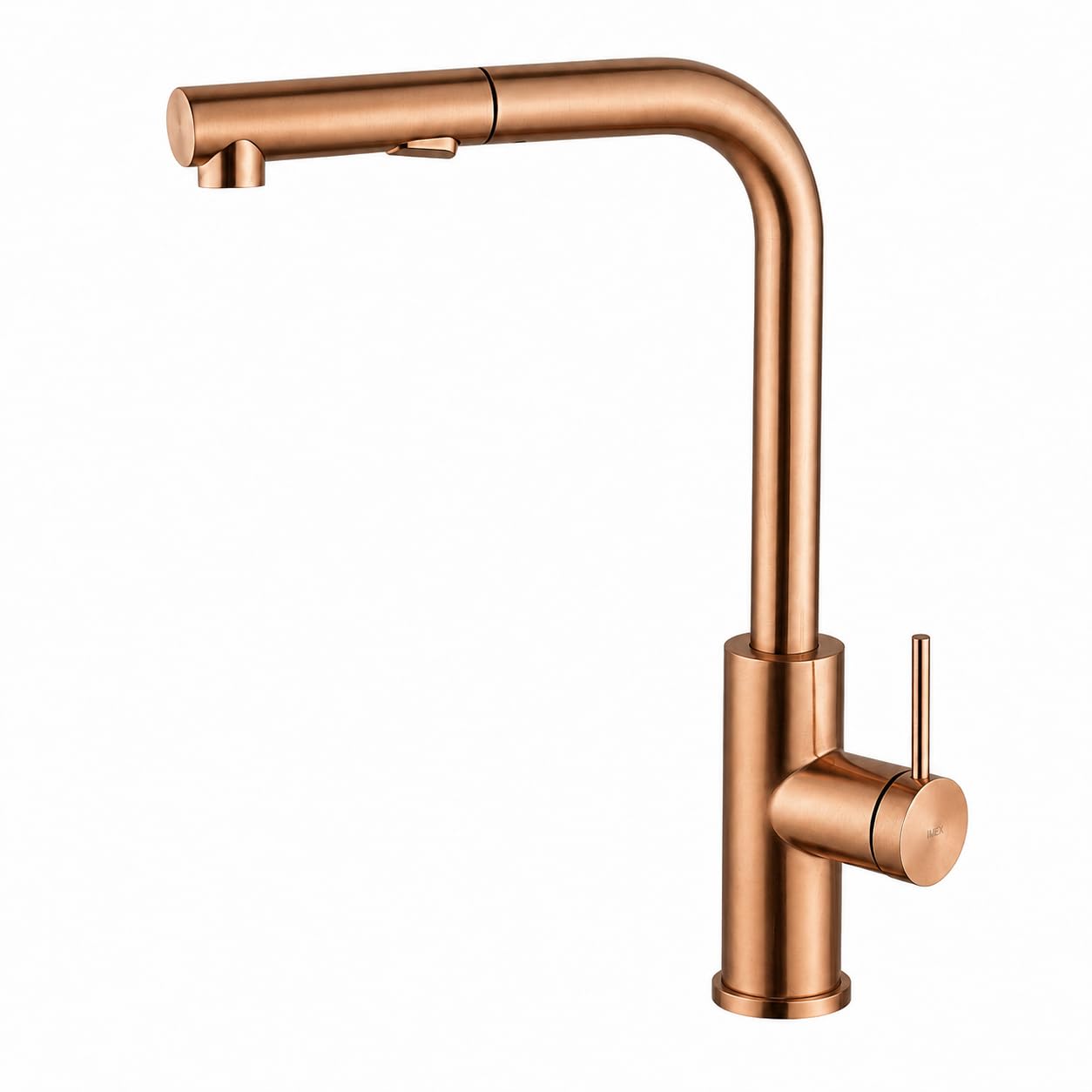 Grifo Cocina Extraíble con Doble Función | Grifo Fregadero Cocina Monomando Flexible y Giro 360° | Grifería Cocina IMEX Oporto (Oro rosa cepillado)