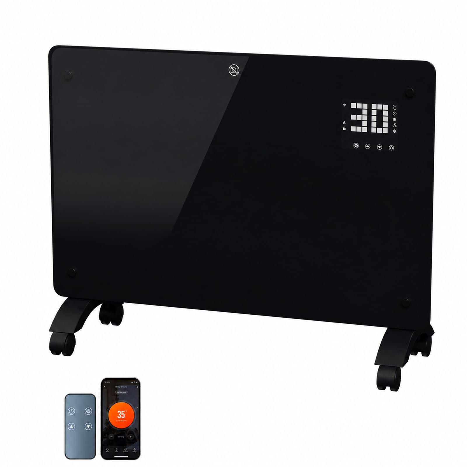 Calefactor eléctrico convector 2500 W, pared y soporte, WiFi, color