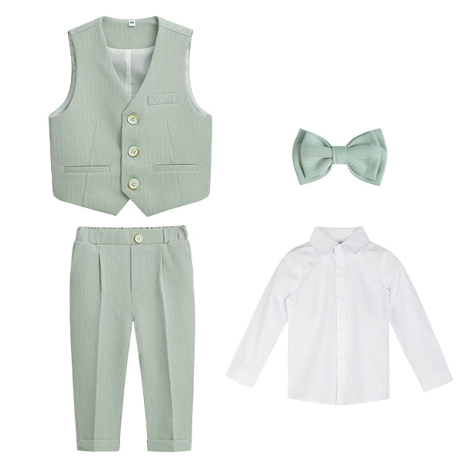 Ensemble de Costume Garçon 4 Pièces - Smoking, Tenue d'Honneur, Vêtements de Baptême, Soirée, Mariage, Cérémonie et Fête Pour Enfants et Bébés