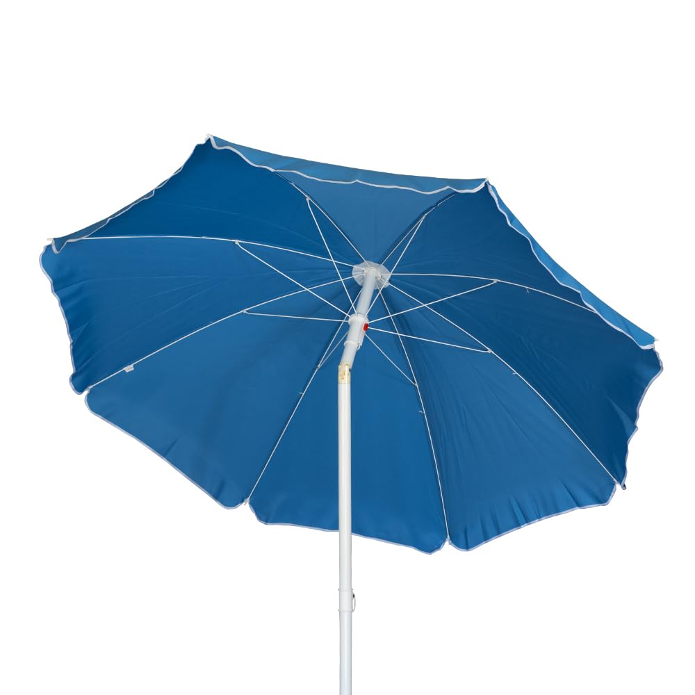 VIRSUS Ombrellone da Spiaggia 950, Diametro 180 cm, Tessuto Poliestere 440 gr, Asta in metallo da 32 mm, 8 Stecche, Snodo Regolabile, Ombrello da Mare con Sacca Tracolla