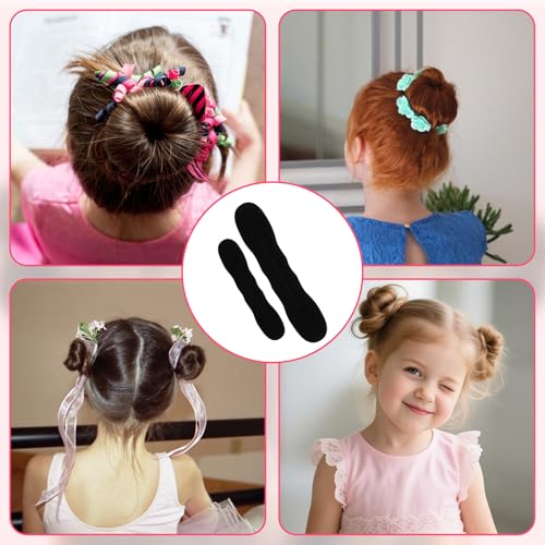 10 Pack Hair Bun Maker for Women - 5 Small & 5 Large Non-Slip Foam Sponge Bun Shapers for Easy Updos, Lazy Hair Curler Bun Clips, Reusable Magic Bun Curler for Long/Short/Thick/Thin Women Hair