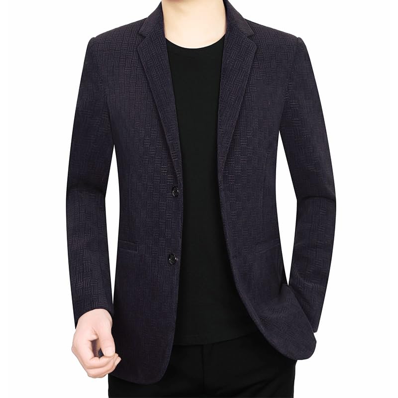 Mens Purple Tweed Blazers Sport Coats Lightweight Notch Lapel Two Button Jacket for Daily Party Business
