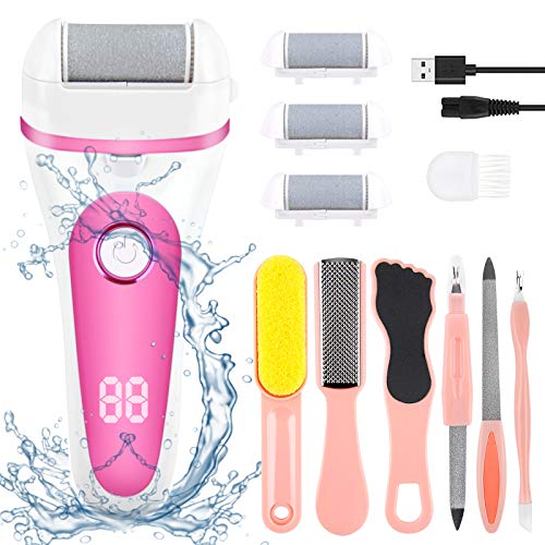 Electric Foot Callus Remover Kit, Rechargeable Dead Foot Skin Remover, 13 in 1 Pedicure Tools kit for Man and Women, with 3 Roller Heads 2 Speed, Battery Display Electric Foot Callus Remover Electric Foot Callus Remover Kit, Rechargeable Dead Foot Skin Remover, 13 in 1 Pedicure Tools kit for Man and Women, with 3 Roller Heads 2 Speed, Battery Display Electric Foot Callus Remover