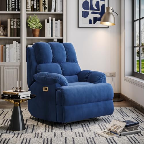 Image of Wakefit Recliner | 3 Year Warranty | Recliner Sofa 1 Seater, XpertGRID Technology, Designed for Supreme Comfort & Relaxation, Easy DIY Assembly, 145 kg Weight Capacity, Electic Virelia (Blue)