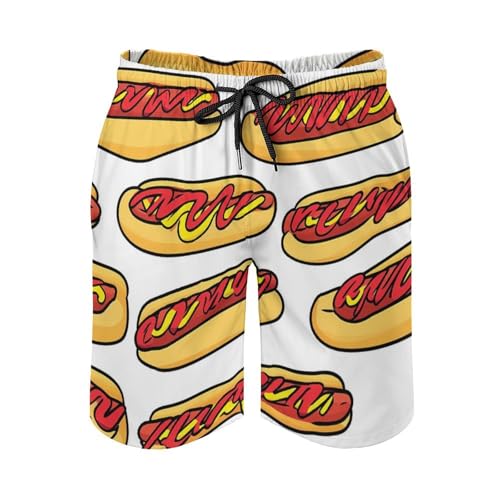 Hot Dogs Mustard Ketchup Classic Mens Swim Trunks Beach Board Shorts Bathing Suit Summer Vacation3