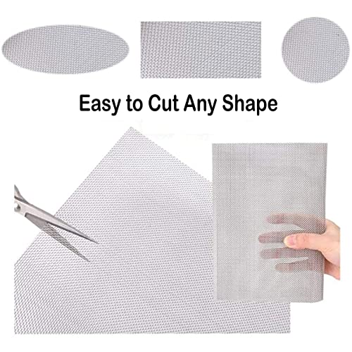 Xrrxy 20 Mesh Stainless Mesh Screen, 304 Stainless Steel Screen Roll 1mm Hole Sturdy Easy to Cut, Steel Woven Wire Mesh for Window Door Porch Patio Sliding Door Screening,60X300CM24X118INCH