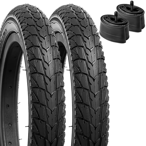 2本セット,12 1.75 タイヤ,12x1.75 47-203 自転車タイヤ + 12x1.75/2.25 チューブ 米式バルブ32mm, 適用 12インチ 1.75 子供用自転車、マウンテンバイク,Y-249
