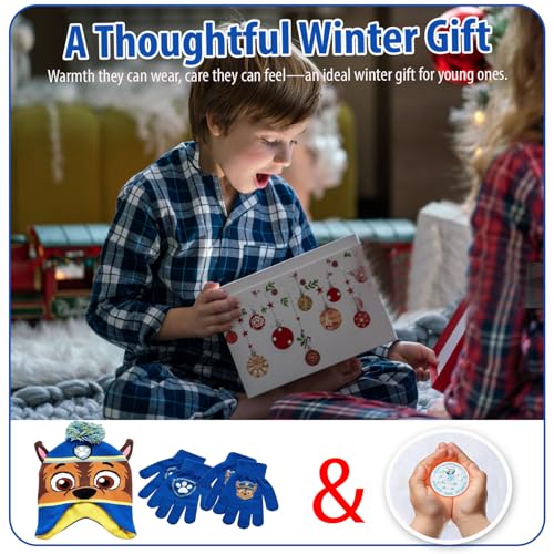 Image of Nickelodeon Boys Paw Patrol Winter Hat, 2 Pair Gloves or Mittens (Toddler /Little Boys)