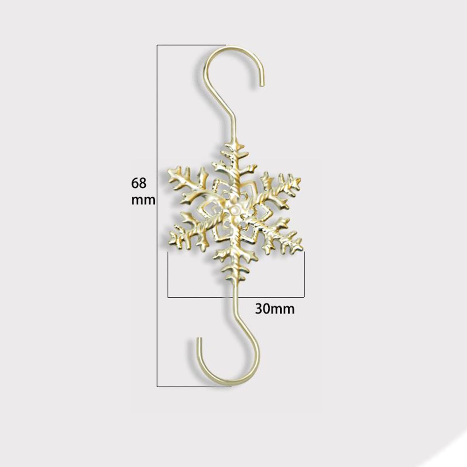 IHEOJAOC Christmas Ornament Hooks - Sliver Gold Snowflake Decorative Ornament Hangers?20 PCS?Gold Sliver?