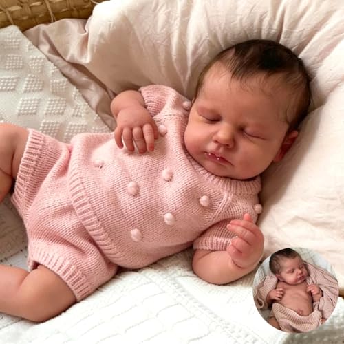 Anano Bebe Reborn Silicona Cuerpo Completo Niña 50cm Muñecas Reborn, Bebe Reborn Realista De Silicona Blanda para Bebés Y Niñas