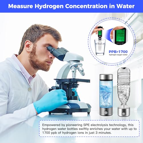 Hydrogen Water Bottle, Portable Hydrogen Water Bottle Generator with SPE PEM Technology Water Ionizer, Hydrogen Water Machine Improve Water in 3 Minutes for Home, Office, Travel, Exercise - Image 5